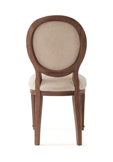 Madalyon Ahşap Klasik Sandalye Ceviz - Krem