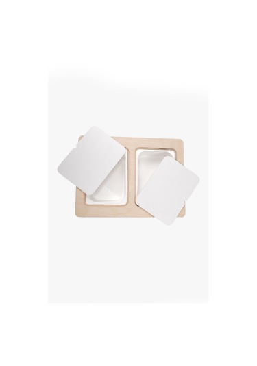 Montessori Çocuk Ahşap Oyun Etkinlik Çalışma Masası, 2 Saklama Alanlı Ahşap