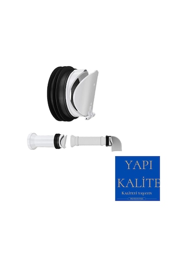 YAPI KALİTE Çekvalfli Körüklü Klozet Gider Borusu/haşere Koku Önl Beyaz