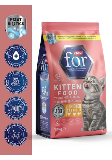 Postbiyotikli Tavuklu Yavru Kedi Kuru Maması - 1.5 Kg