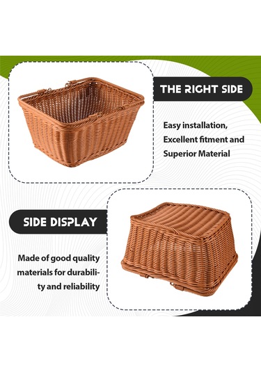 Xiaaokeji Dayanıklı Yapay Rattan El Yapımı Taşınabilir Piknik Sepeti Rattan Kahverengi