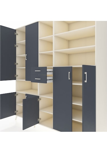 Kronos Dolap 17 Raflı 2 Çekmeceli 7 Kapaklı 220x59x243 Aytaşı-antrasit/antrasit Antrasıt/antrasıt Kronos Dolap 17 Raflı 2 Çekmeceli 7 Kapaklı 220x59x243 Aytaşı-antrasit/antrasit Antrasıt/antrasıt