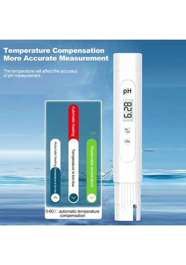 Springsun Ph Değeri Asitlik Ve Alkalinite Test Cihazı Taşınabilir Ph Test Kalemi Beyaz