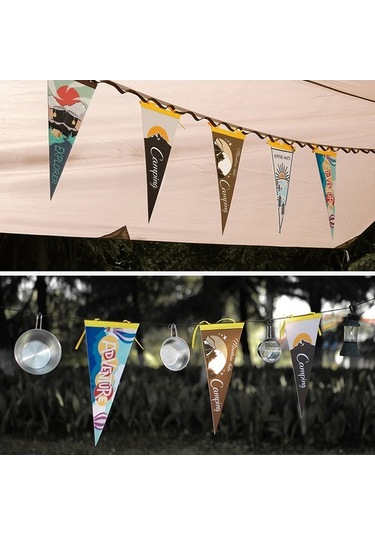 Ebitda Kamp Bayrağı - 3g Keçe Çadır Süsü, Açık Hava Ve Parti Dekorasyonu 140mm İp, Çok Renkli Çok Renkli