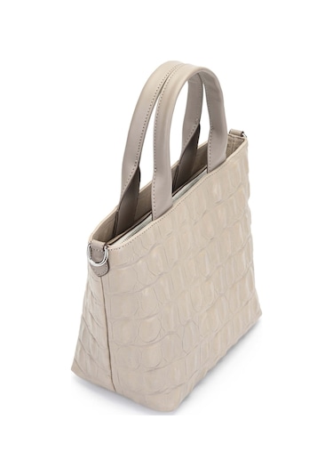 Tamer Tanca Kadın Hakiki Deri El Çantası 898 917 Bn Canta Y/24 Bej Tmsh Bej