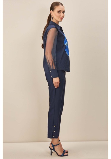 Gömlek Yaka Lacivert Poplin Gömlek Lacivert