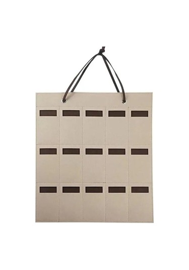 Bej 15 Yuvaları Keçe Gözlük Güneş Gözlüğü Gözlük Standı Tutucu Depolama Ekran Asılı Çanta Duvar Cep Saklama Kutusu Organizatör Bej Bej