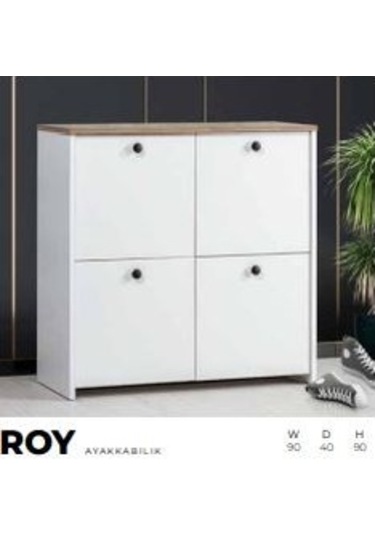 Roy Ayakkabılık Beyaz - Ceviz