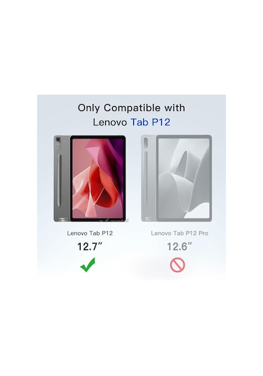 Lenovo Uyumlu Tab P12 12.7 İnç Kılıf Akıllı Smart Uyku Modlu Stand Slim