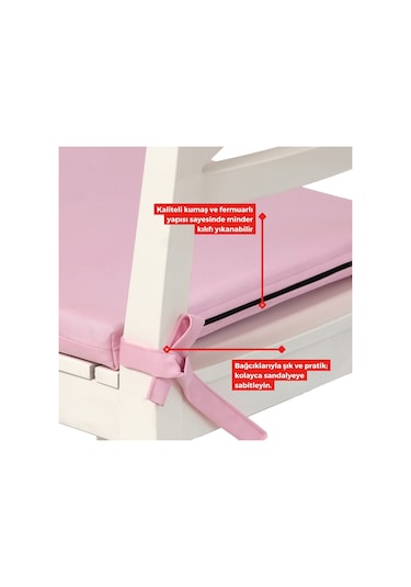 Xpermate 6'lı Sandalye Minderi Su İtici Kumaş 40 x 40 CM Pembe