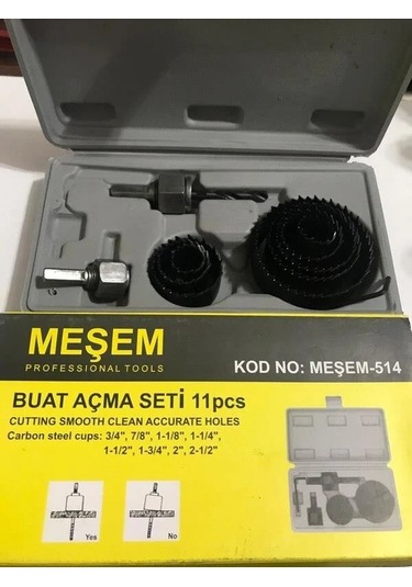 Meşem 514- Ahşap Alçıpan Kartonpiyer Delme Panç Seti 11 Parça