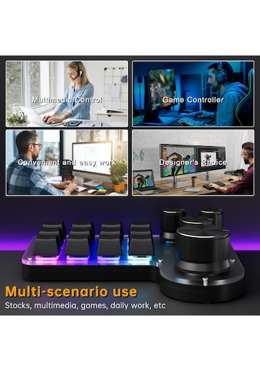 Programlanabilir Makro Klavye 12 Tuşlu 4 Düğmeli Oyun Tuş Takımı Usb Kablolu + Bt Çift Mod Çok Amaçlı Kısayol Özel Tuş Takımı Pc Masaüstü İçin