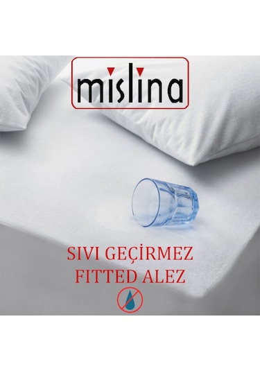 Mislina Fitted Su Sıvı Geçirmez Çift / Tek Kişilik Alez Beyaz