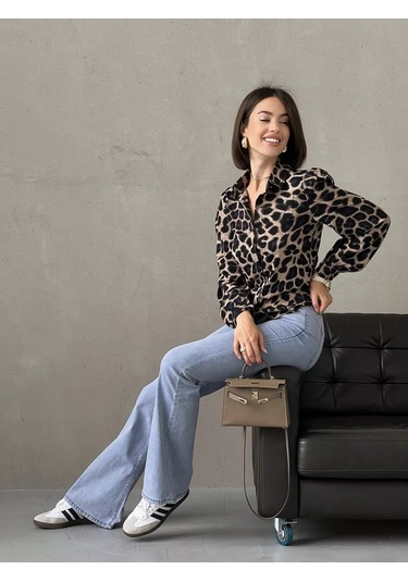 Mıss Caldos Leopar Desenli Uzun Kollu Bluz. 239343190 LEOPAR