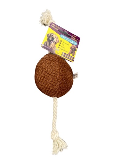 Pet Comfort İpli Top Köpek Oyuncağı Ø10cm, Kiremit 40cm