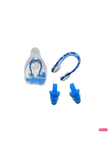 Avessa 3'lü Yetişkin Set Havuz Gözlüğü + Bone + Kulak Burun Tıkac Kırmızı - Mavi