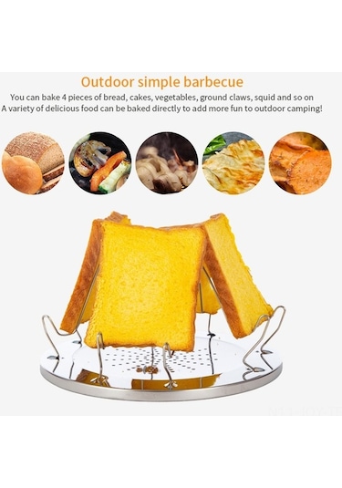 Fortunelane Katlanır Paslanmaz Çelik Ekmek Kızartma Makinesi - 4 Dilim, Hızlı