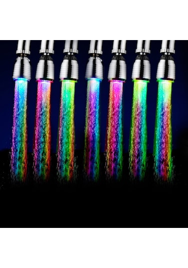 Konesam Led Vanada Kranı, Su Akışı İle Çalışır, Çok Renkli Işıklı Ve Sıcaklık Algılama Özelliği Rgb , Mutfak/banyo GÜMÜŞ
