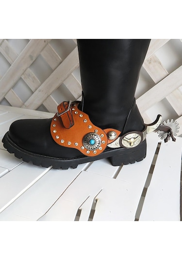 Suntek 2x Tokalı Mahmuz Kayışı Binicilik Mahmuz Kayışı Kahverengi