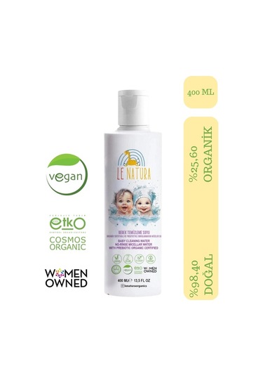 Le Natura Organik Vegan Prebiyotikli Glutensiz Bebek Temizleme Suyu
