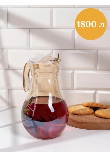 Purecrystal Cam Suluk Ve Meyve Suyu Sürahisi Kapaklı 281641218