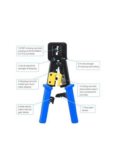 Yeni Nesil Rj45 Rj11 Rj12 Cat5 Cat6 Ez Konnektör Sıkma Pensesi
