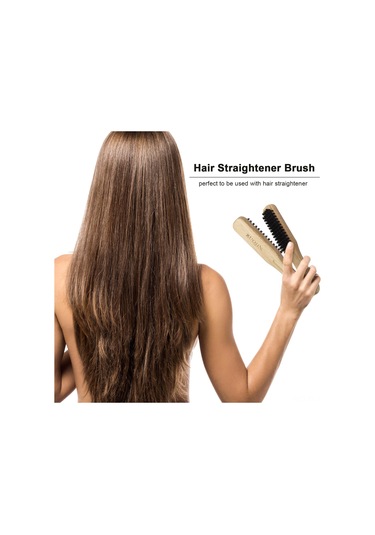 Lemestar Ahşap Fiber V Tipi Saç Tarak, Kuru Kıvırık Saçları Düzleştirir, Doğal Saç Bakımı İçin Uygun