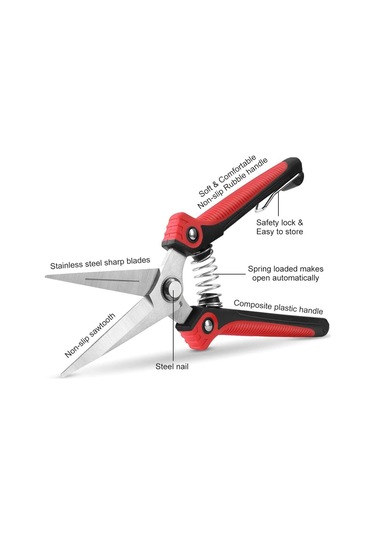 Budama Makası Makas Ağır Paslanmaz Çelik Ultra Keskin El Budama Makası Bahçe Mavi