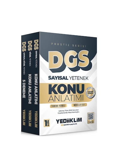 Yediiklim Yayınları 2026 Dgs Prestij Serisi Tamamı Renkli Konu Anlatımı Modüler Set 3 Kitap