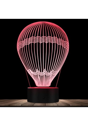 Wealthglow 3d Sıcak Hava Balonu İçin Gece Lambası İllüzyon Led U7d11g Siyah