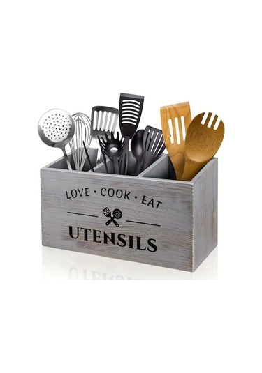 Mutfak Eşyası Düzenleyici Kutusu, Bıçak, Çatal Ve Kaşık Sınıflandırması Saklama Sepeti Gri Gri