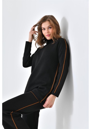 Ftz Women Kadın Çizgili İkili Takım Siyah 20563-siyah Siyah