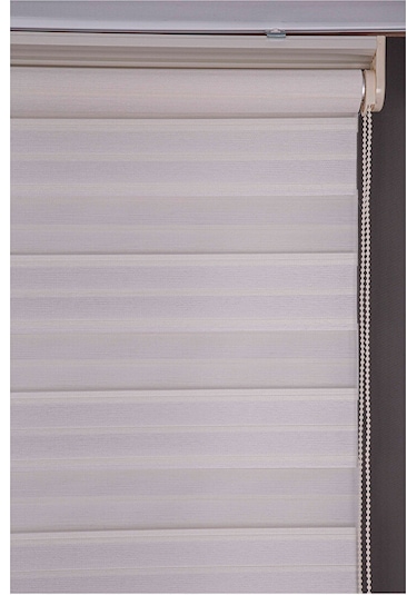 Oba Perde Keten Zebra Perde Beyaz 160 x 190
