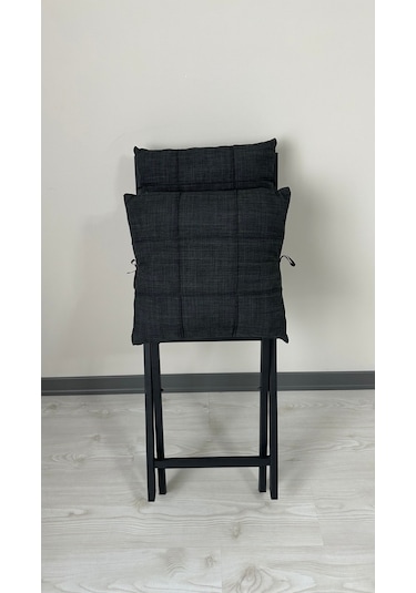 Modern Style Home Minderli Balkon Bahçe Mutfak Bistro Set Katlanır 4+1 Masa-sandalye Antrasit