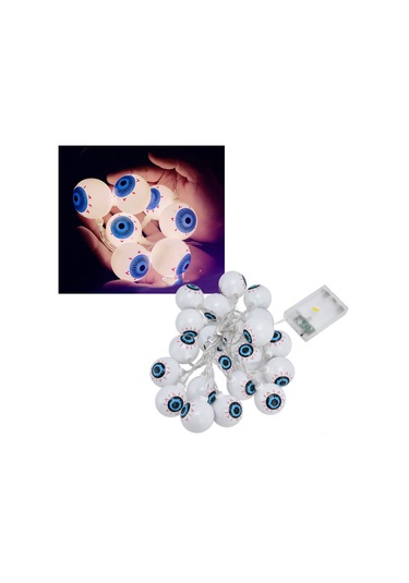 Lemestar Halloween Ghost Eye Led Işık Zinciri 3m 20led, Sabit+yanıp-sönen Mod, İç/harici Korkunç Parti Dekorasyonu, Pil İle Çalışır Pil Dahil Değil Diğer