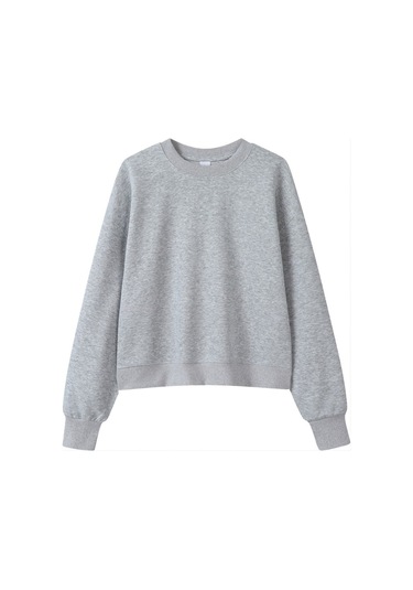 Edwardest 2025 Kadın Sonbahar Ve Kış Yeni Ağır 350g Kısa Kadın Sweatshirt'ü Gri