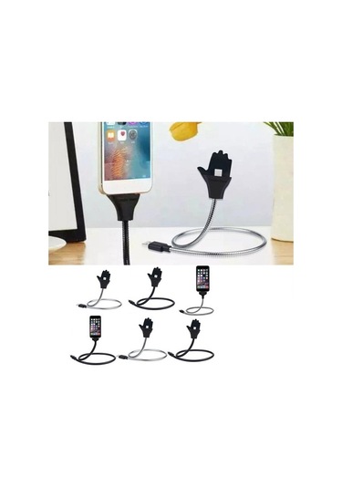 Joyhub Yaratıcı Telefon Şarj Cihazı Esnek Stand Up Tutucu Usb Şarj Veri Kablosu Siyah Yok Havalandırma