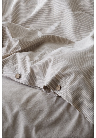 Shirt 100% Pamuklu Tek Kişilik Yıkamalı Iplik Boya Çizgili Nevres (423368733)