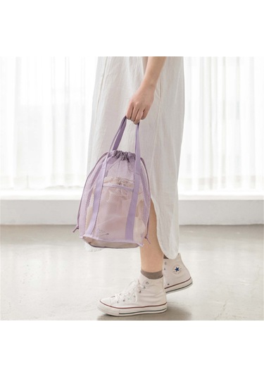 Mufunye Mavi Renkli Çok Fonksiyonlu, Hafif Ve Katlanabilir Seyahat Depolama Çantası - Polyamid Malzeme, Çift Kollü, Çekmeceli Kapatma MAvi