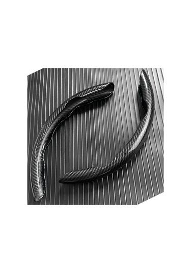 2025 Yeni Lüks Parlak Karbon Fiber Doku Araba Direksiyon Kapağı, Kaymayan, 2pcs Black Siyah