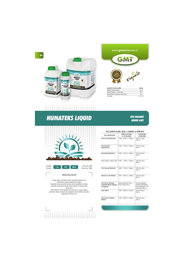 Gmt Humateks Liquid 1lt Sıvı Hümik Asit
