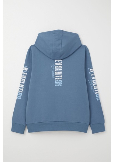 Breeze Erkek Çocuk Sweatshirt Kapüşonlu Kanguru Cepli 9-16 Yaş, İndigo Indigo