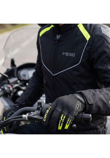 Vexo Aero Plus Siyah-neon Sarı Sertifikalı Motosiklet Eidiveni