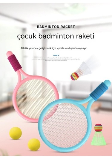 Trendooze Tenis Sunflower Raketi Maviyeni İçin Genç Eğitimi Başlayanlar Badminton Pv