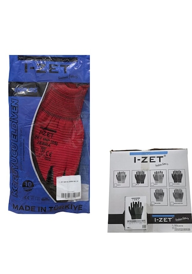 I-zet Inp05 Zebra No 9 Polyester Örme Nitril Eldiven 288 Adet