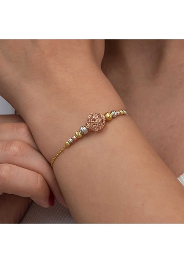 Gümüş Renkli Top Dorika Kadın Bileklik Gümüş