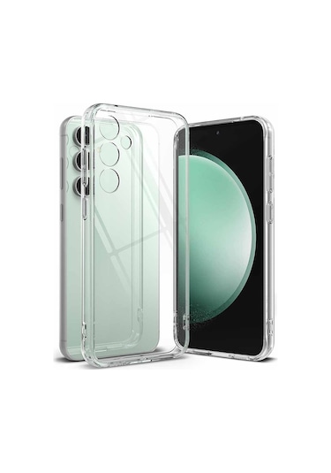 Galaxy S23 Fe Uyumlu Şeffaf Silikon Kılıf 3d Kamera Korumalı