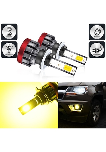 Ebitda 2 Adet 880/881 Sarı Led Sis Farı Ampulü - 3000k, 3000 Lümen, 30w, Ip68 Su Geçirmez