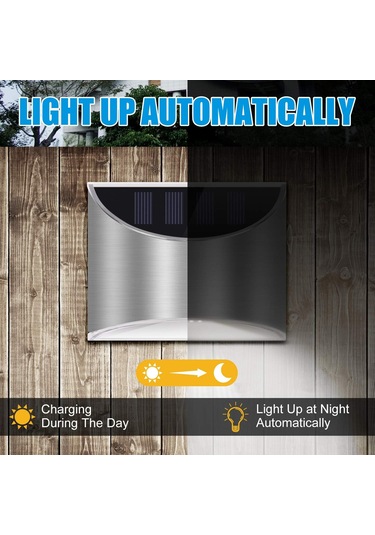 Güneş Enerjili Dış Mekan Işıkları 2'li Paket Led Güneş Enerjili Lamba Kablosuz Aydınlatma Su Geçirmez Duvar Lambası Bahçe, Teras, Bahçe İçin