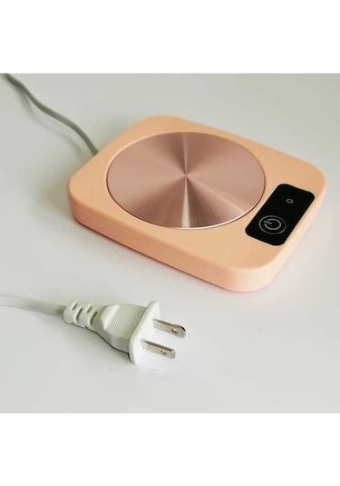 Fastbuy Turcoshop11 Pembe 110v Kahve Isıtıcı Tabağı: Gün Boyu Sıcak İçecekler İçin Çay, Süt, Sıcak Çikolata